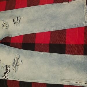 AMIRI Blue Straight Jeans Distressed Vintage